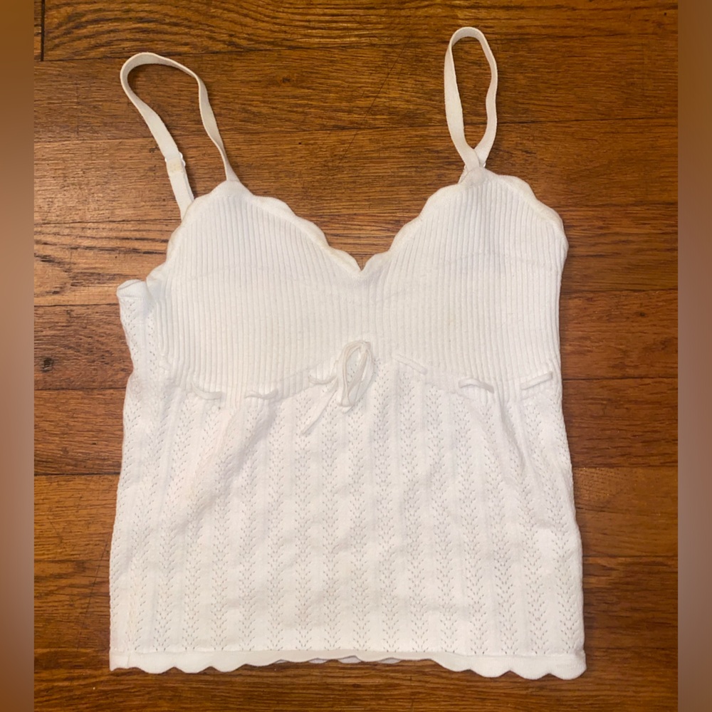 Aritzia ivory ribbed tanktop sweetheart NWT